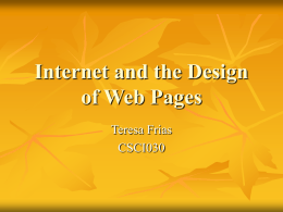 Internet and the Design of Web Pages