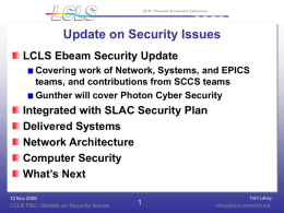LCLS Network Security