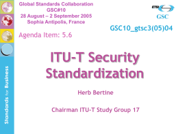 GSC-10: ITU-T Security Standardization