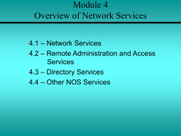 Chapter 5 Overview of Network Services
