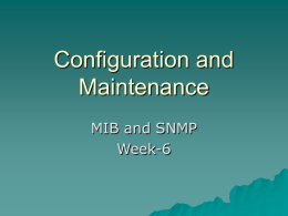 Configuration and Maintenance