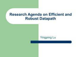 Research Agenda on Efficient and Robust Datapath