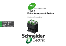 TeSys T Motor Management System Customer Presentation