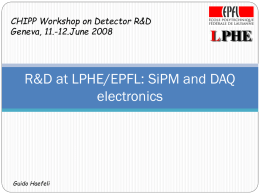 R&D at LPHE/EPFL: SiPM and electronics