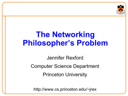 The Networking Philosopher's Problem