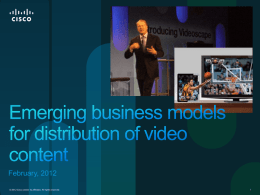 Emerging business models for distribution of