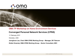 OMA TP Workshop on Home Environment