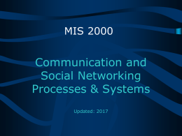 Communication/Social Networking Processes and Systems