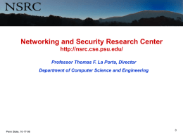 Thomas La Porta, Director, NSRC - Institute for Networking and