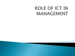 role of ict in management