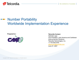 Number Portability Worldwide Implementation Experience