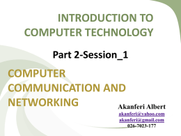 ICT-COMPUTER COMMUNICATION AND