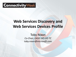 Web Services Discovery and - Events