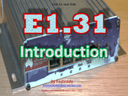 Introduction to E1.31 presentation v1.1