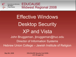 Effective Windows Desktop Security