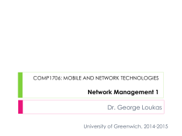 Network Management 1 - University of Greenwich