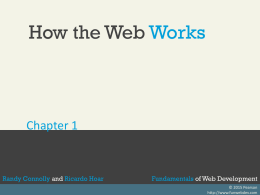 How the Web Works - People Server at UNCW