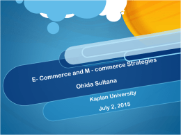 E- Commerce and M - commerce Strategies