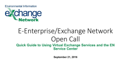 Using VES and ENSC – September 21, 2016 Open Call Slides