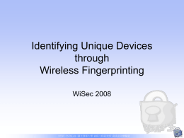 Identifying Unique Devices through Wireless Fingerprinting