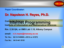 159.339 What is Internet Programming?