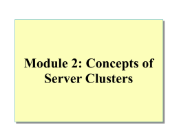 Introduction to Server Cluster