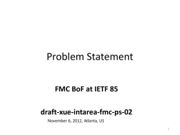 Problem Statement for Fixed Mobile Convergence