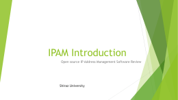 IPAM Introduction