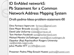 Pb Statement for a Common Network Address Mapping System