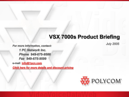 V500 Product Briefing - Video, Audio, Networks