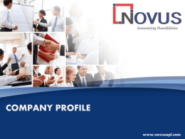 Company Profile - Novus Automation Pvt Ltd