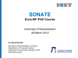 Service Oriented Network Architectures (SONATE), Dr. Bernd