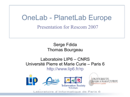 OneLab - Thomas Bourgeau`s Homepage