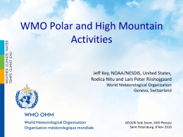 WMO Polar and High Mountain Activities