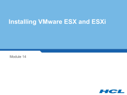 Installing VMware ESX and ESXi