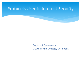 Protocols Used in Internet Security