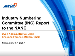 Sep14 INC Report - NANC