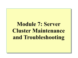 Module 7: Troubleshooting Cluster Service