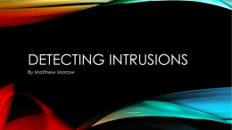 Detecting Intrusions
