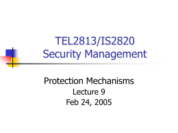 TEL2813/IS2820 Security Management