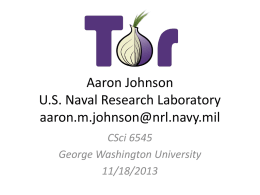 Aaron Johnson U.S. Naval Research Laboratory aaron.m.johnson