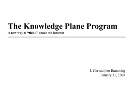 The Knowledge Plane - Information Sciences Institute