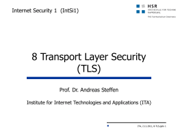 8 Transport Layer Security (SSL/TLS)