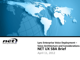 NET UX SBA Brief