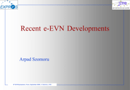 Recent e-EVN Developments