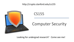 Computer Security - Stanford Crypto group
