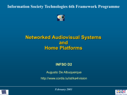 Networked Audiovisual Systems and Home Platforms