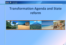 Transformation Agenda and State reform