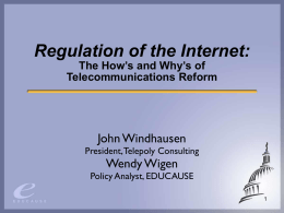 Regulation of the Internet: The Hows and Whys of