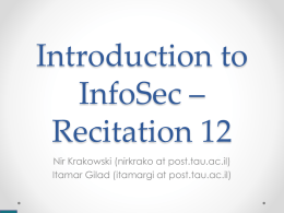 IntroInfoSec * Exercise 2 - Cs Team Site | courses.cs.tau.ac.il